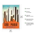 thumbnail image 2 of São Paulo Brazil - France - Vintage Airline Travel Poster by C. Brunswick c.1976 - Master Art Print 10in x 14in, 2 of 4