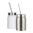 thumbnail image 4 of Johnson Plastics Plus JPPlus 17oz Sublimation Drinking Jar Cup Drinkware. Stainless Steel Jars with Lids and Straws. Perfect for Smoothies (White no Handle (Each)), 4 of 6