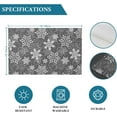 thumbnail image 6 of Christmas Placemats Set of 6, Grey White Snowflakes Pattern Heat Resistant Washable Table Place Mats Winter Cotton Table Linens Party Holiday Decor for Kitchen Dining Outdoor Indoor, 6 of 6