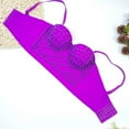 thumbnail image 4 of YWDJ Lounge Bras for Women Plus Size Lounge Bras No Wire Comfortable Bras Spaghetti Straps Full Coverage Push up Wrap Bras Padded Comfort Bras Solid Sleep Bras Purple L, 4 of 6