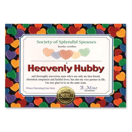 Beistle Heavenly Hubby Certificate (Case of 6)