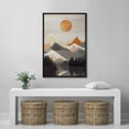 thumbnail image 4 of IDEA4WALL Framed Canvas Print Wall Art Pastel Orange Sun Mountain Range Landscape Art Wilderness Illustrations Decorative Bohemian Multicolor Mid-Century Modern Wall Decor - 16"x24" Black, 4 of 5