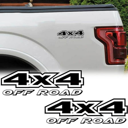 2pcs 7'' Black 4X4 Off Road Truck Bed Side Vinyl Decal Sticker For Pickup Etc