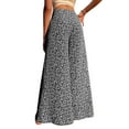 thumbnail image 5 of Liacowi Women Casual Flower Printed Wide Leg Baggy Pants Trendy High Waist Straight Trousers Summer Beach Party Vacation Flowy Maxi Trouser, 5 of 6