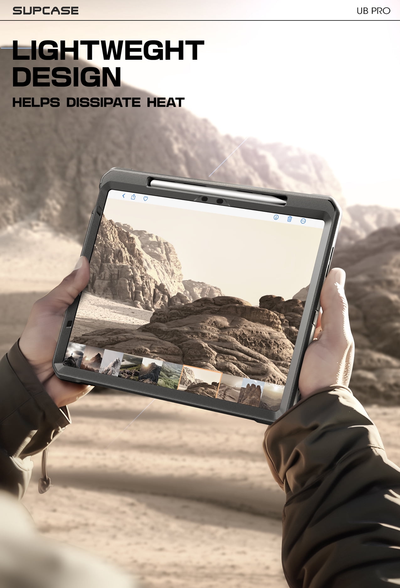 SUPCASE for iPad Air 11 Inch Case 6th Generation M2 2024, [Built-in Screen Protector & Pencil Holder & Stand] Full-Body Rugged Cover for iPad Air 6th/5th/4th Gen (11/10.9 Inch, 2024/2022/2020), Black