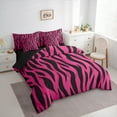 thumbnail image 3 of Homewish Geometric Stripes 7-Piece Twin Bedding Sets,Abstract Zebra Print Bedding Comforter Set,Pink Black Sheet Sets For Girls Kids,Luxury Bedroom Decor Reversible, 3 of 8