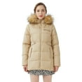 thumbnail image 1 of Orolay Women's Mid Length Thickened Down Jacket Puffer Hooded Down Coat with Faux Fur Khaki M, 1 of 6