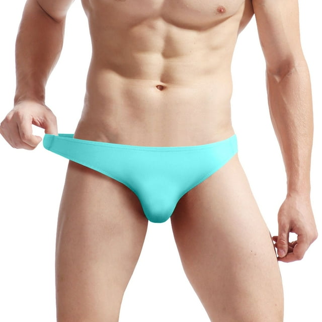 Aayomet Panties for Men Fit Translucent Ice Silk Low Waist Buckle G String Pants T Pants (BU2, One Size)