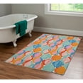 thumbnail image 3 of Linon Outdoor Washable Area Rug Collection, Aqua and Orange, 3' x 5', 3 of 7