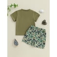thumbnail image 5 of BemeyourBBs Toddler Baby Boy Summer Clothes Cute Infant Baby Boys Duck Outfits Duck Embroidery Short Sleeve T-Shirt Top with Pockets Elastic Waist Camouflage Shorts Set, 5 of 9