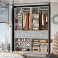 thumbnail image 7 of Homieasy 4.6ft Free Standing Closet Organizer with Drawers & Shelves, Heavy Duty 1200lb Capacity Wardrobe System for Small Walk-in Closets,Gray, 7 of 7