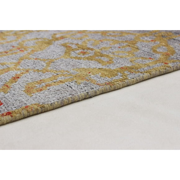 ECARPETGALLERY Tapis Noué à la Main pour Salon, Salle à Manger et Chambre à Coucher Contemporain Collection Jules Oushak 5'2" x 7'5" en Gris
