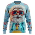 thumbnail image 3 of Ugly Christmas Sweater Men Santa Claus Party Funny 3D Graphic Long Sleeve Pullover Sweatshirts Crewneck Xmas Holiday Tops, 3 of 3
