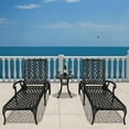 thumbnail image 6 of Lounge Chairs for Outside, Chaise Lounges Outdoor Pool Chair, Cast Aluminum Patio Furniture Tanning with Adjustable Backrest and Moveable Wheels, Black, 6 of 7