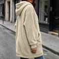 thumbnail image 6 of cocolona Long Fleece Jacket for Women Double-Sided Fuzzy Long Sleeve Outerwear Hooded Zipper Fall Winter Long Coat with Pocket, 6 of 6