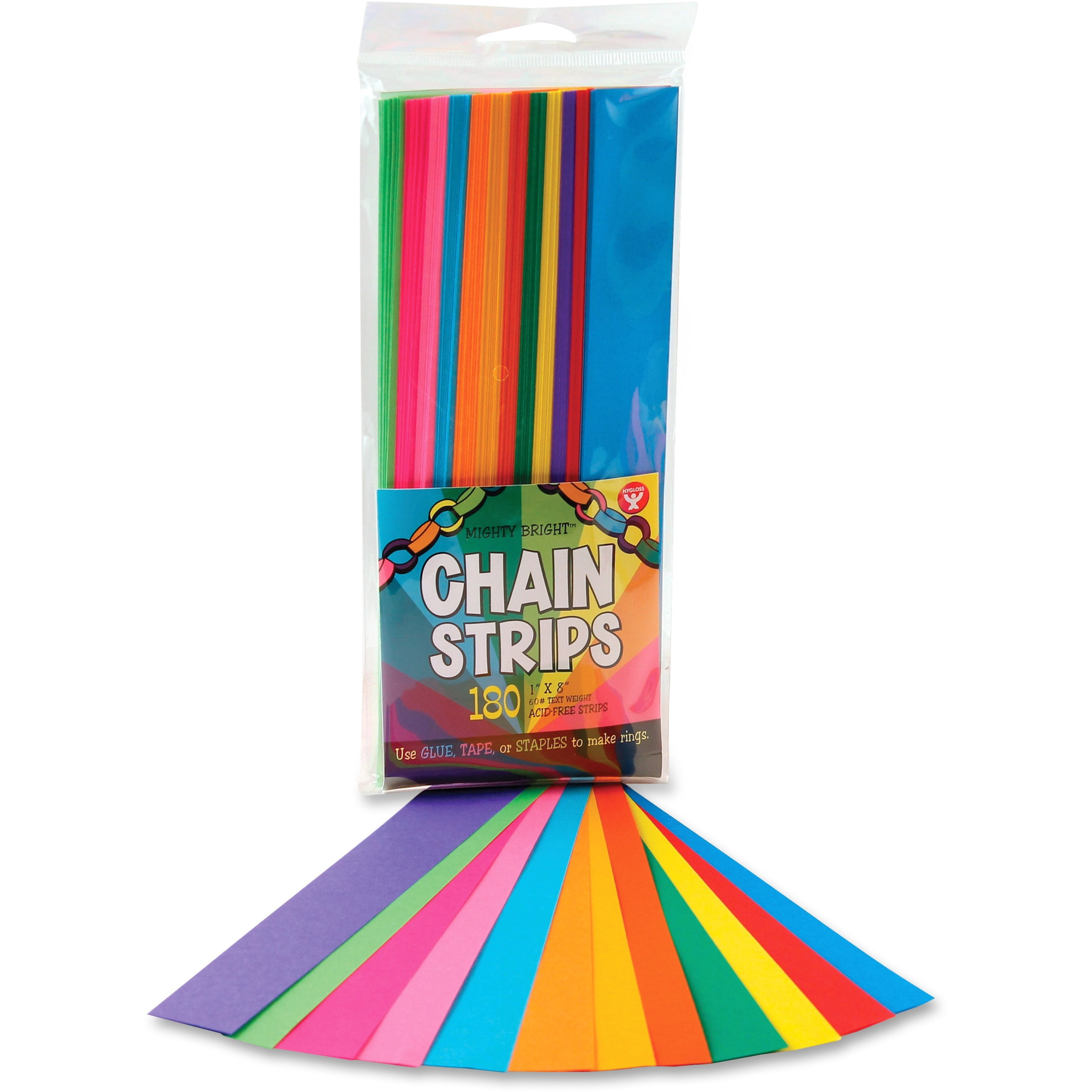 300 Paper Chain Strips for Crafting. No Glue or Tape Needed. Kid Friendly  Family Fun. 10 Bright Colors, Yields 50 Feet of Paper Links