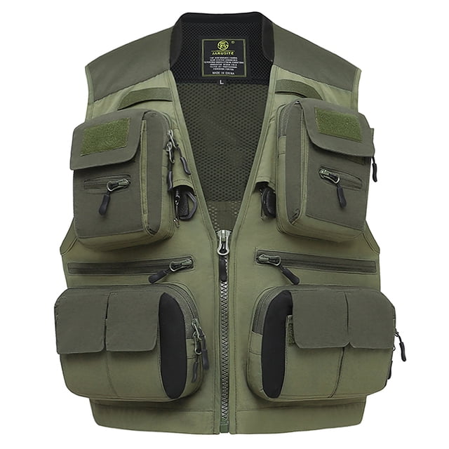 Mesh Fishing Vest Multi-Pocket Outdoor Gilets Quick Dry Sleeveless Jacket with Pockets Suitable for Travel Photography
