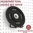 thumbnail image 4 of Pegboard Hooks,ENJOYWOOD 10PCS Heavy Duty Pegboard Utility Hooks for Power Tools, Drill, Hammer, Cord,Pegboard Accessories Fit for 1/4" Peg Board, 4 of 6