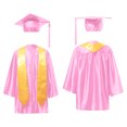 thumbnail image 1 of Girls Boys Preschool Kindergarten Tunic Graduation School Gown Cap Uniform Set with 2024 Badge Tassel and Graduation Sash Robe FWZ, 1 of 7