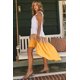 thumbnail image 2 of ABPHQTO Vestido a media pierna con cuello cuadrado y bloques de color en capas de color amarillo alto y bajo para mujer, 2 of 5