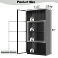 thumbnail image 4 of Display Cabinet with Glass Doors,Tall Glass Display Cabinet with LED Lights,Display Cabinets for Collectibles with 3 Adjustable Shelves for Living Room,Bedroom,Office Assemble Required, 4 of 8