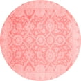 thumbnail image 1 of Ahgly Company Machine Washable Indoor Round Oriental Red Traditional Area Rugs, 7' Round, 1 of 4