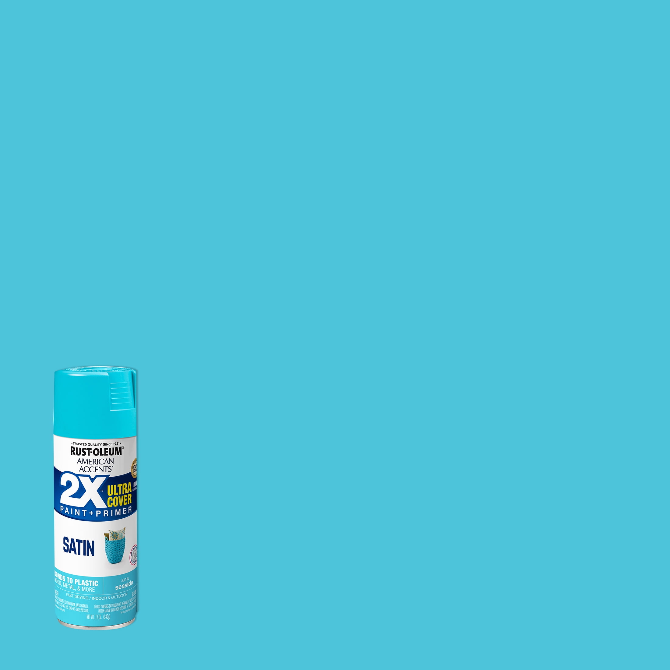 Seaside, Rust-Oleum American Accents 2X Ultra Cover Satin Spray Paint- 12 oz
