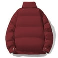 thumbnail image 4 of Rutainlusire Mens Winter Fashion Warm Puffer Jackets 2025 Men's Casual Top Solid Color Warm Jacket Stand Up Collar Fashionable Sports Zipper Top Men's Long Sleeved Cotton Jacket, 4 of 5