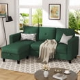 thumbnail image 3 of Walusnnu L-Shaped Sectional Sofa Couch, 3-Seat Convertible Sofa with Reversible Chaise, Modern Linen Fabric Couches for Living Room, Apartment and Small Space, Green, 3 of 11