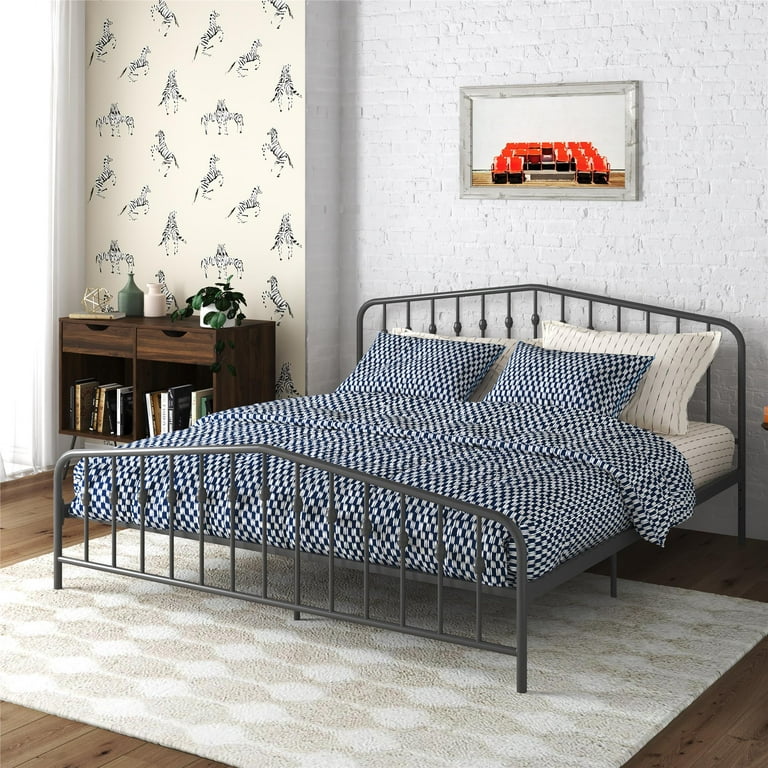 Novogratz Bushwick Metal Bed King Gunmetal Gray