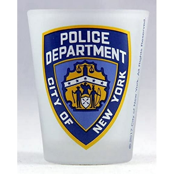 NYPD New York City Police Department Frosted Shot Glass