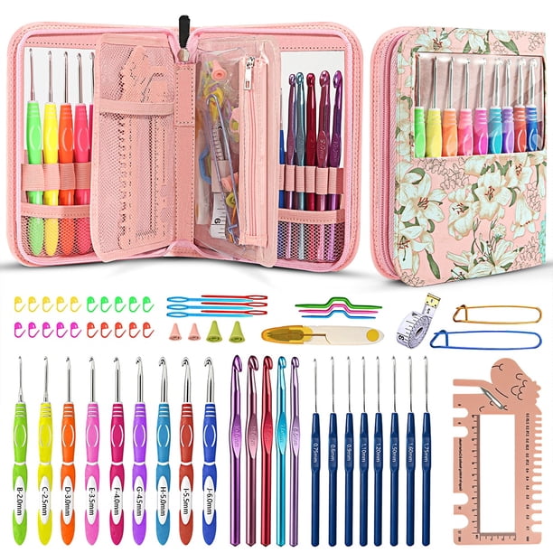 H&S Set Crochet Tricot - 9pcs - Kit Crochets en avec Poignée Douce en H&S Set Crochet Tricot - 9pcs - Kit Crochets en avec Poignée Douce en