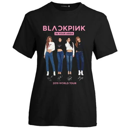 Fancyleo BLACKPINK 2019 World Tour Women's Summer Loose Print Short Sleeve T-Shirt - (Best Summer Shirts 2019)