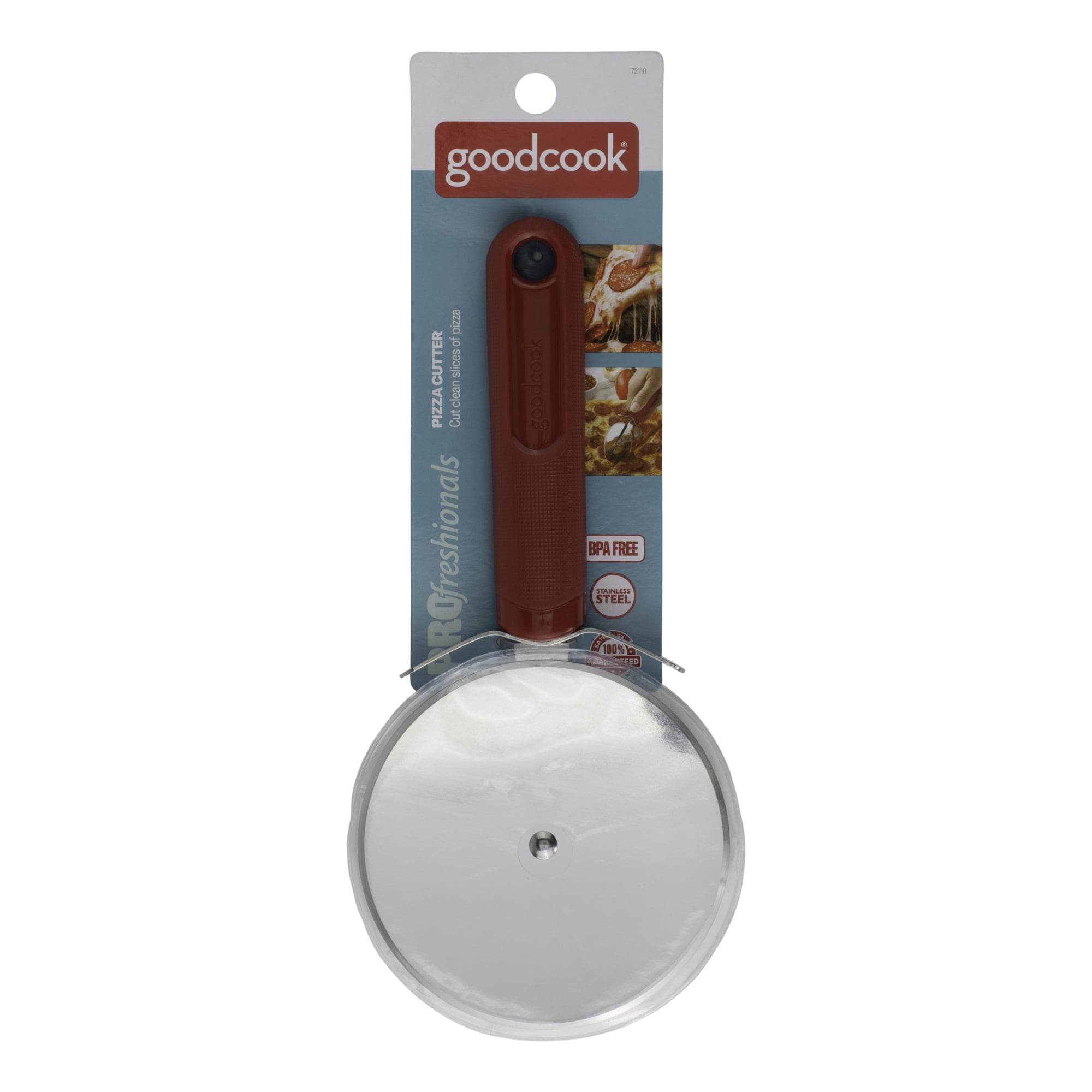 GoodCook PROfreshionals 3.5" Stainless Steel Jumbo Pizza Cutter, Red