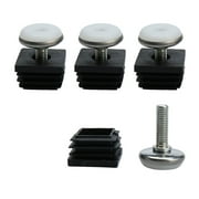 Uxcell M8 Leveling Feet 30 x 30mm Square Insert Adjustable Furniture Glide 4 Sets