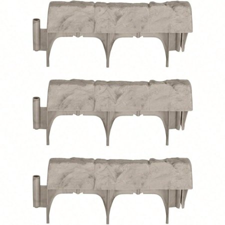 Landscape Design Border, 12" Sections, Decorative Natural Rock Stone Edging for Garden, Lawn, & Landscaping (20 Pack)
