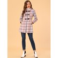 thumbnail image 3 of INSPIRE CHIC Manteau Mi-Long à Carreaux pour Femmes, Col Rabattu, 3 of 6