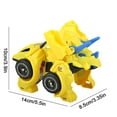 thumbnail image 3 of Ke1Clo Transforming Dinosaur Car Toy under $5! Pull Back Race Car with Dino Figure for Boys Girls Birthday Gift No Batteries Needed (Yellow), 3 of 7
