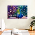 thumbnail image 3 of Elephant Stock Dazzling Peacock Wall Art - Horizontal Canvas Wall Art - Lobby Wall Decor - Animal Canvas - Pink And Teal Decor - 12" x 8", 3 of 8