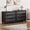 Black, variant on FANRAL 3 Drawers Dresser for Bedroom,Boho Small Natural Rattan Closet Dresser Chest of Drawers,Modern Wood Clothes Storage Organizer with Wooden Feet and Handles for Hallway,Living Room,Entryway