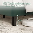 thumbnail image 3 of Queen Size Suede Upholstered Platform Bed Frame – Adjustable Vertical Channel Tufted Headboard, Sturdy Noise-Free Support, No Box Spring Needed, Easy Assembly – Dark Green, 3 of 8