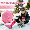 thumbnail image 3 of Kid's Ski Socks, 2 Pairs Long Thick Ski Socks with Featuring Snowman and Sunrise Patterns, Suitable for Boys' and Girls' Aged 3-12 Year, 3 of 7