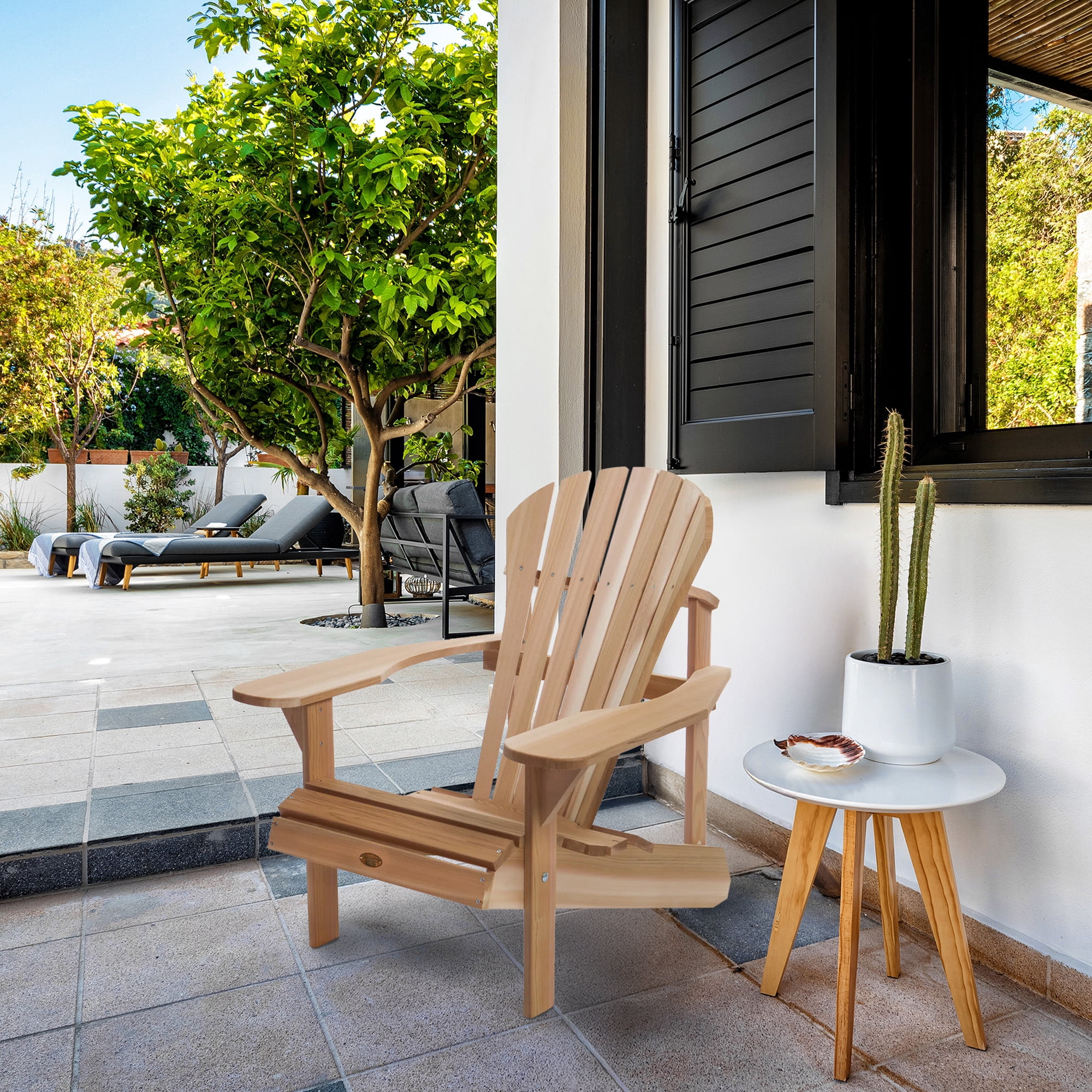 All Things Cedar AT20 Wood Western Red Cedar Outdoor Adirondack Chair - 36L x 36W x 37H