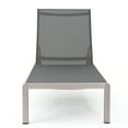 Miller Outdoor Mesh Chaise Lounge, Dark Grey, Silver