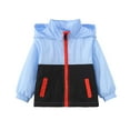 thumbnail image 2 of LYHao Kids Boys Girls Patchwork Coat Hooded Jacket Toddler Windproof Zipper Outwear Girls Jacket Coat,Sizes 3-4 Years, 2 of 7