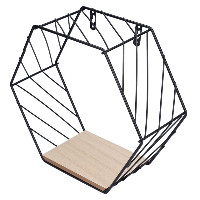 Estantería de pared, estante flotante hexagonal, soporte para artículos de pared, estante flotante hexagonal, compacto y liviano