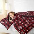 thumbnail image 5 of Manfei Modern Grid Artistic Bedding Comforter Set,Cute Christmas Snowflake Twin Comforter Sets,Red Black White Bedding Set For Girl Kids,Super Cozy Room Decor Reversible,2-Piece, 5 of 9
