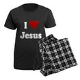 thumbnail image 5 of CafePress - I Love Jesus Women's Dark Pajamas - Women's Short Sleeve Print T-Shirt and Pants Dark Cotton Pajama Set, 5 of 7