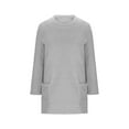thumbnail image 4 of Lenpel Girls' Fuzzy Fleece Oversized Sweatshirts Kids Long Sleeve Crew Neck Pullover Sweater Tops Plush Tunic Sweatshirts(Gray,7-8 Years), 4 of 6