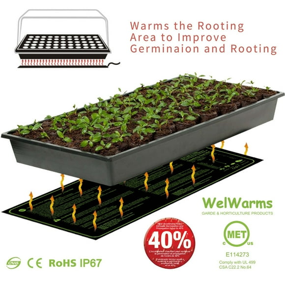 Vadktai Seedling Heat Mat, Waterproof Durable Germination Station Heat Mat, Warm Hydroponic Heating Pad for Indoor Home Gardening Seed Starter(20" X 20")